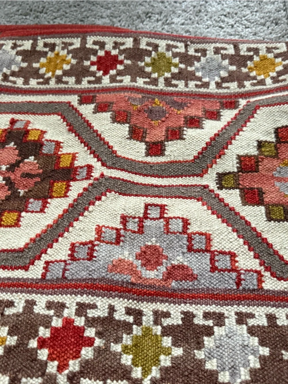 Pottery Barn Wool Mahal, Nanda, Asha, Tribal Kilim Pillow Covers, S/4 Rare